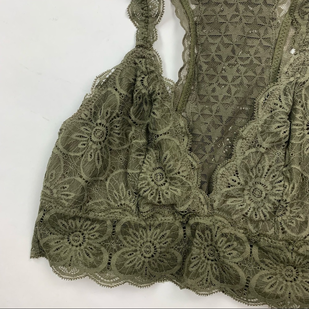 Aerie Green Lace Bra Medium - Picture 2 of 9